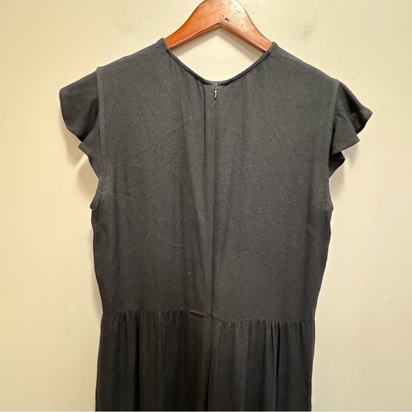 Zara Black Wide Leg Fringe Jumpsuit Size Medium Southwestern Whimsy Goth - Picture 6 of 15